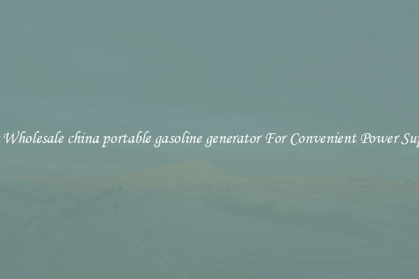 Get Wholesale china portable gasoline generator For Convenient Power Supply