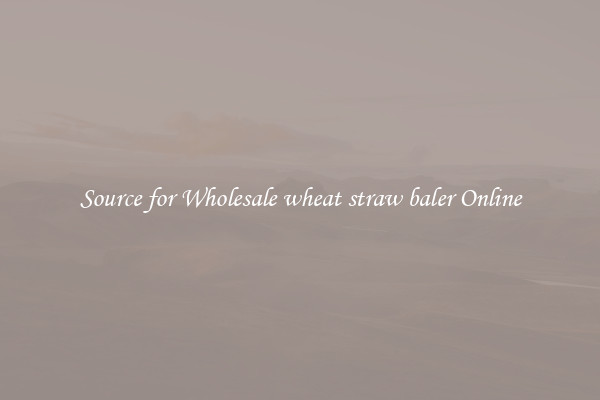 Source for Wholesale wheat straw baler Online